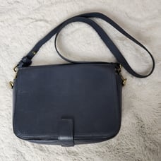 NEW Madewell Leather Transport Flap Shoulder Bag Dark Baltic Blue