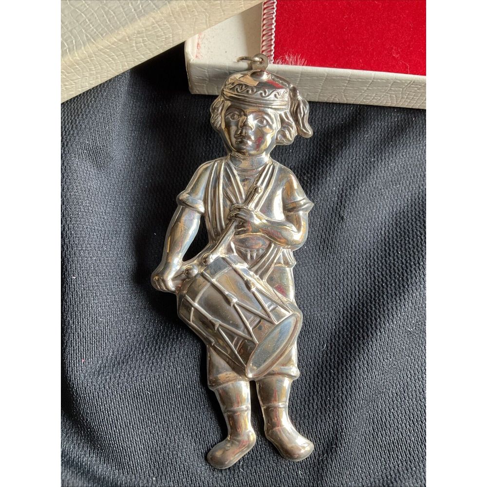 1984 Gorham Sterling Silver Christmas Ornament Drummer Boy American Heritage