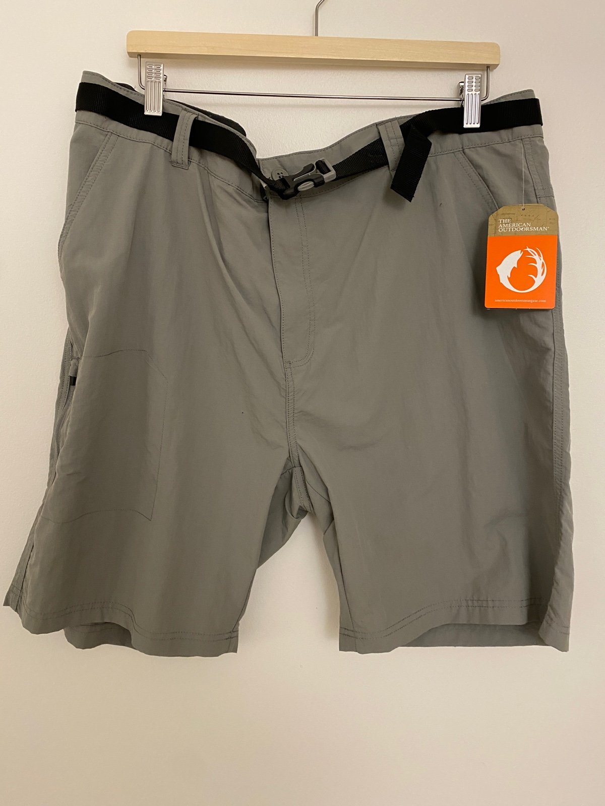 Men's The American Outdoorsman Hiking Shorts with Built-In Belt Moon Mist XXL