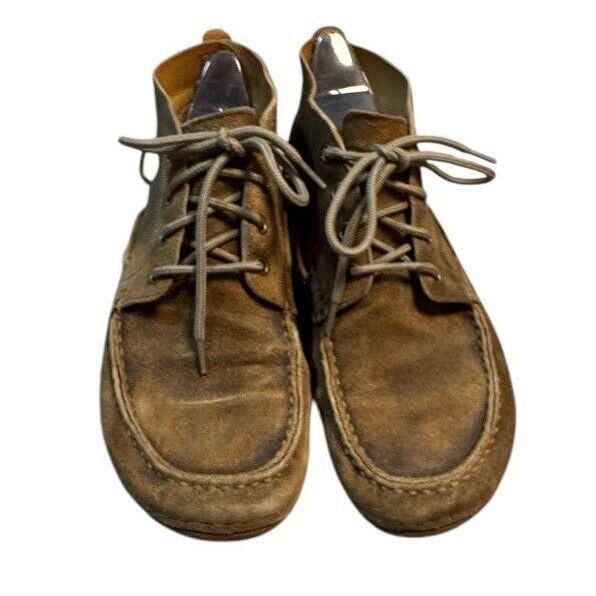 ARIAT 10011965 LACES DISTRESSED LEATHER MEN CHUKKA BOAT BOOTS SIZE 9.5EE Wide