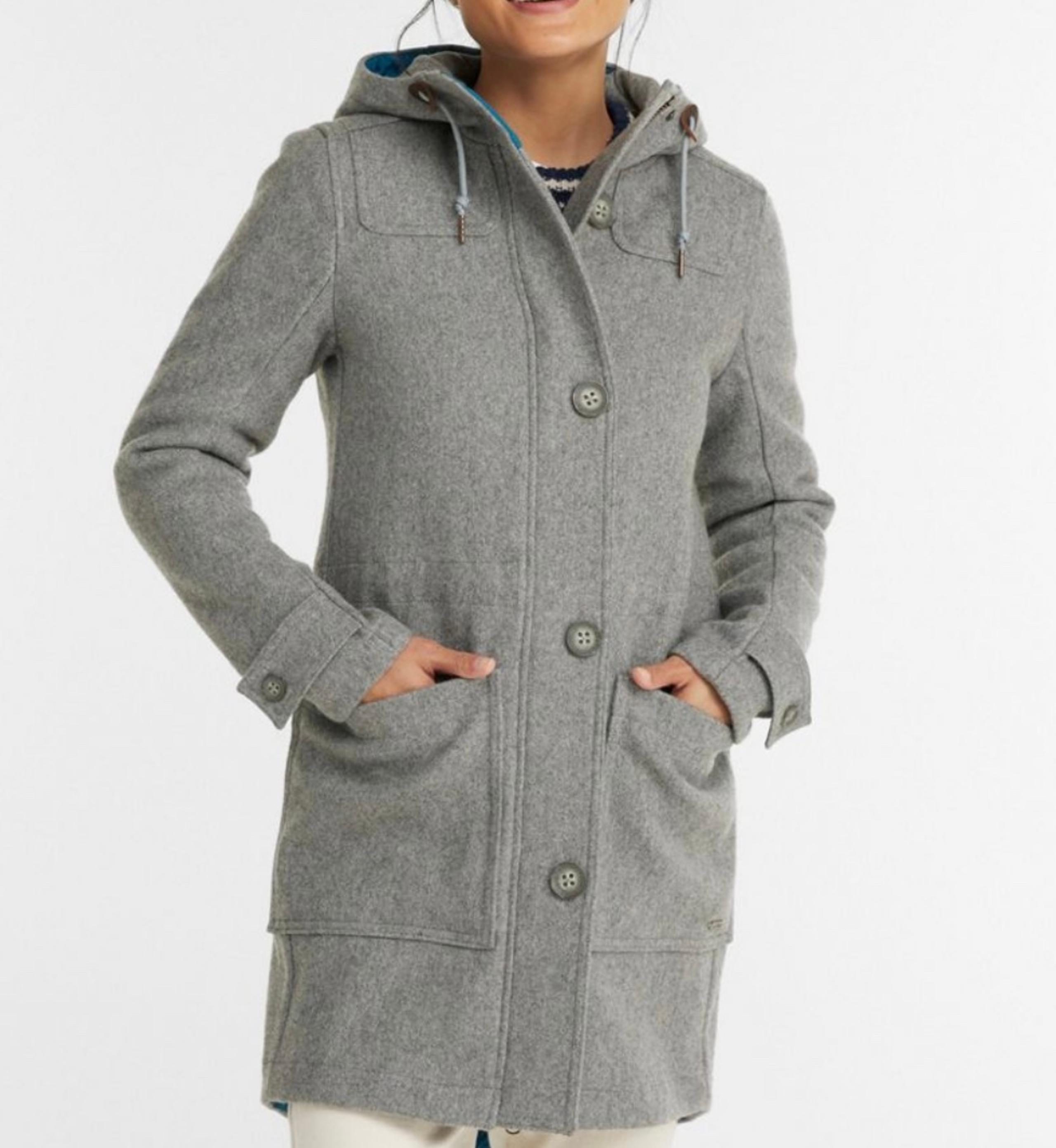 L.L. Bean Women's Bean's West End Wool Coat in Graystone Size Large Gray