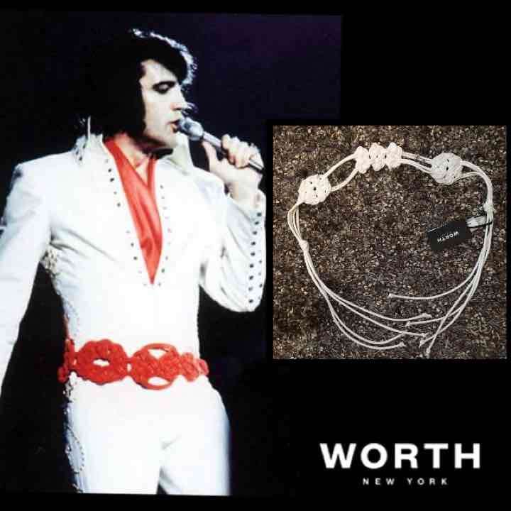 Worth New York Leather Macrame Belt