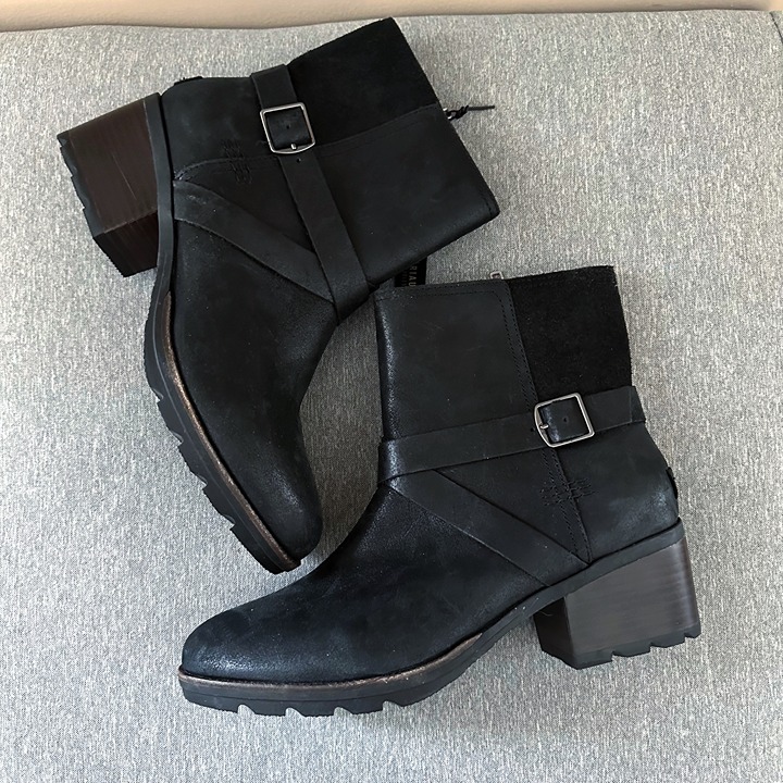 SOREL Cate Buckle Waterproof Leather Buckle Zip Ankle Boots Size 10.5 NL3709-010
