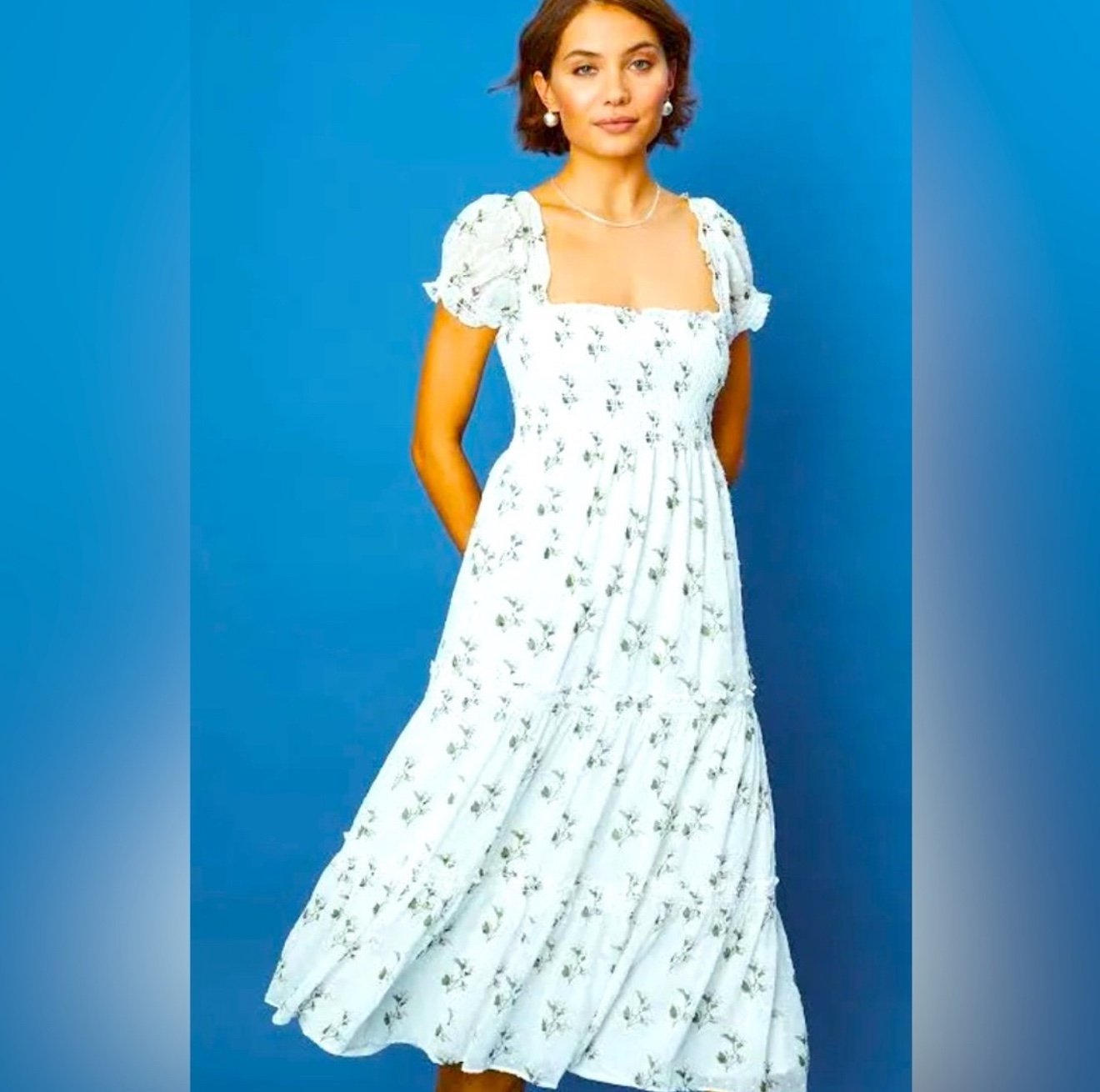 OPT Cypress Midi Floral Dress - MSRP 168