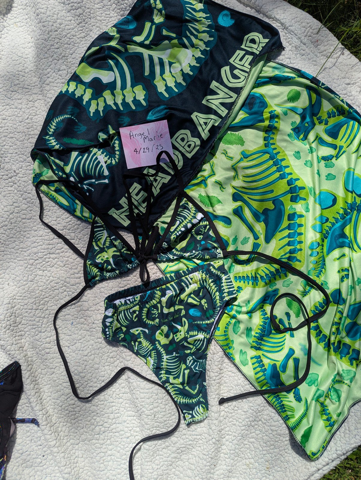 Baby steps Green bikini set