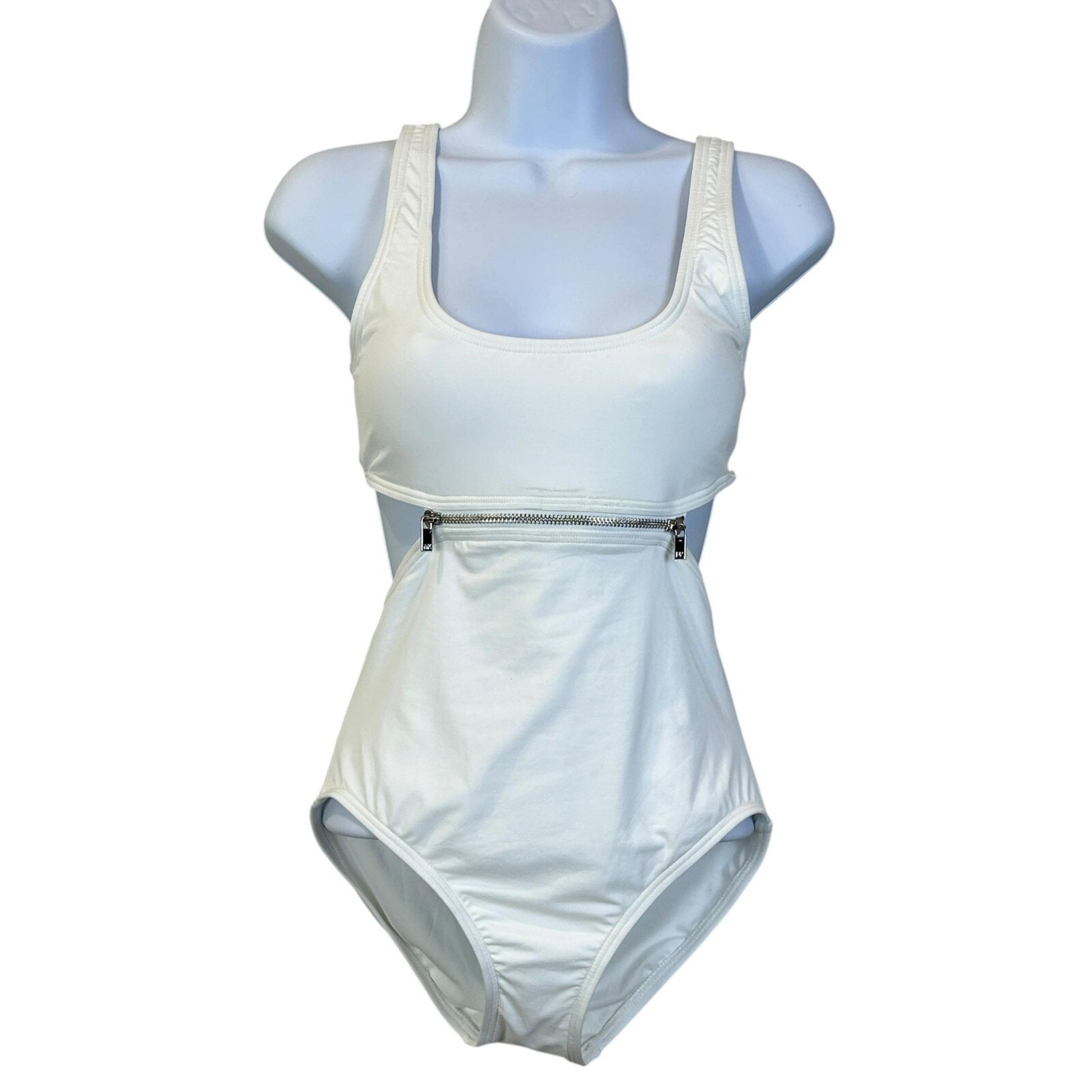 Michael Michael Kors One Piece Zip-Trim Cutout Swimsuit MM3P010 Women 4 NWT FLAW