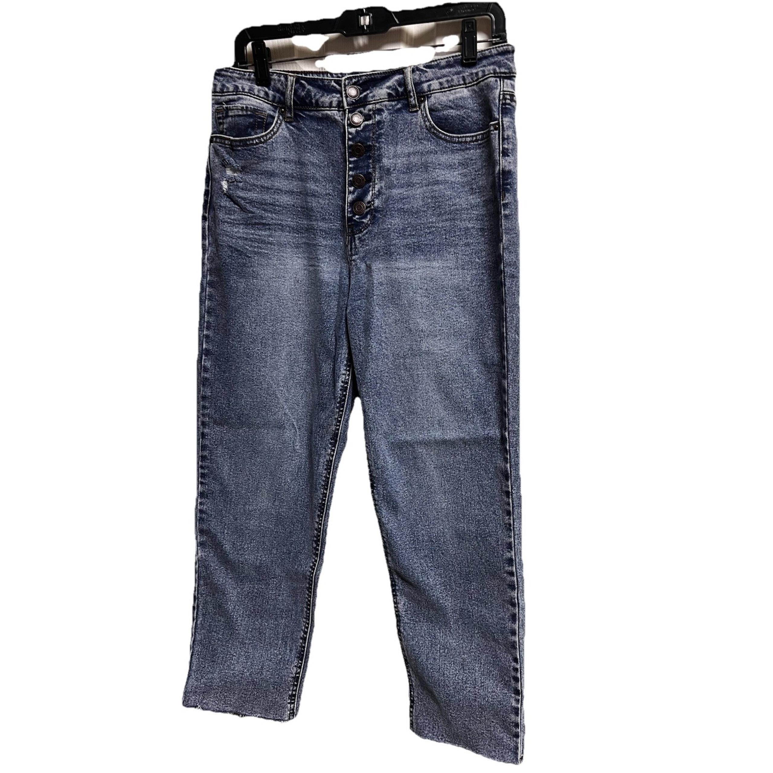 024-001 Vanilla Star Jeans Women Size 13 Skinny Stretch Button Fly Cropped 31x28