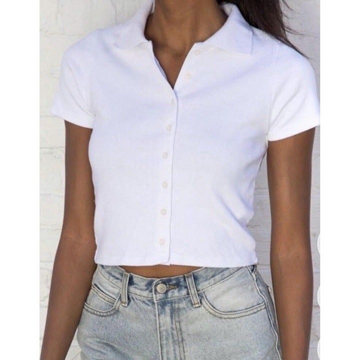 Cropped polo top shirt brandy melville