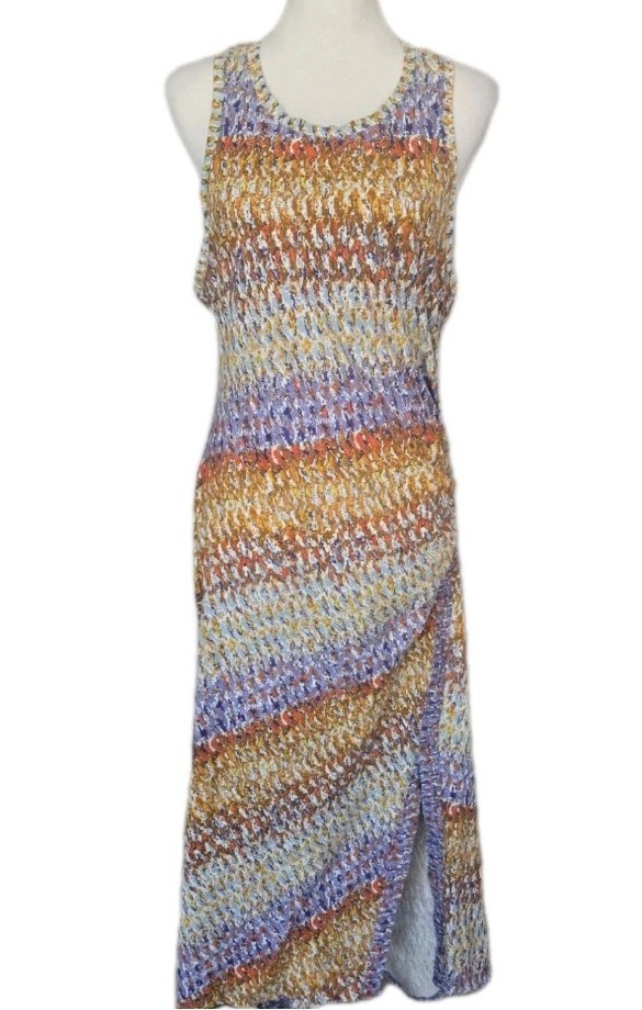 Daily Practice Anthropologie Treasures Rouched Slit Tank Maxi Dress Sz M