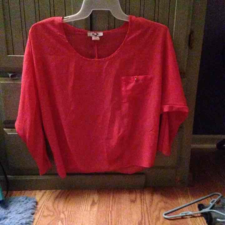 Pink see through shirt with pocket