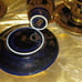 Vintage Tea Set I. Spyropoulos 24k Gold on Colbolt Blue Handmade Ceramics