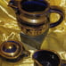 Vintage Tea Set I. Spyropoulos 24k Gold on Colbolt Blue Handmade Ceramics