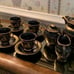 Vintage Tea Set I. Spyropoulos 24k Gold on Colbolt Blue Handmade Ceramics