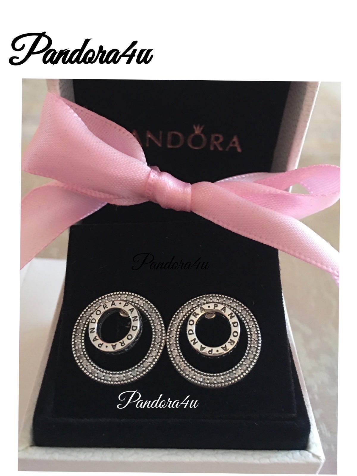 Pandora Earrings Pandora Logo Double store Circle EARRINGS NWT