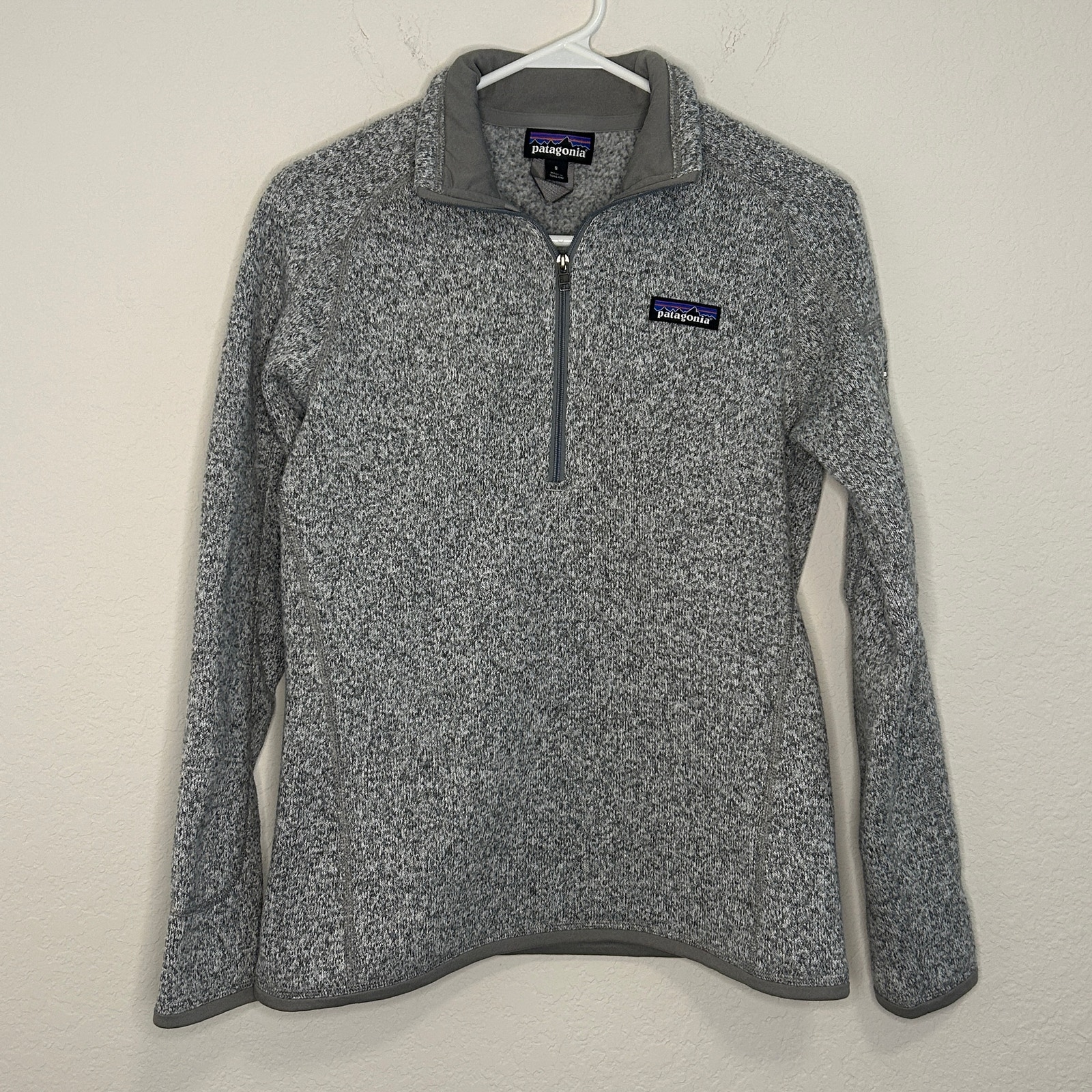 Patagonia Better Sweater 1/4 Zip Women's Birch White Gray Sz Small