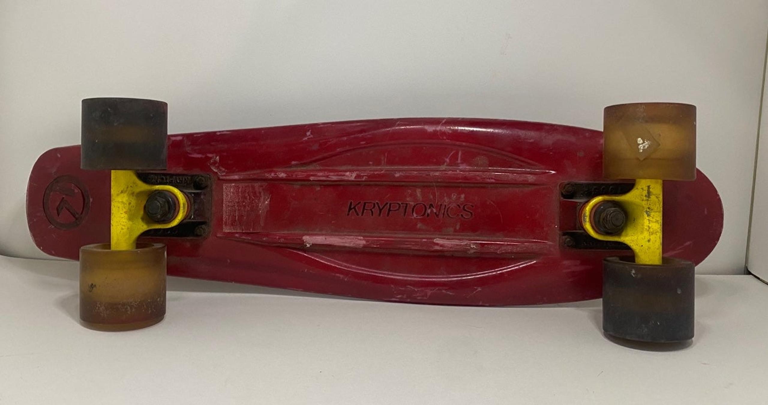 KRYPTONICS 1965 Torpedo Board 27” Red Yellow Skateboard OG Vintage Cruiser