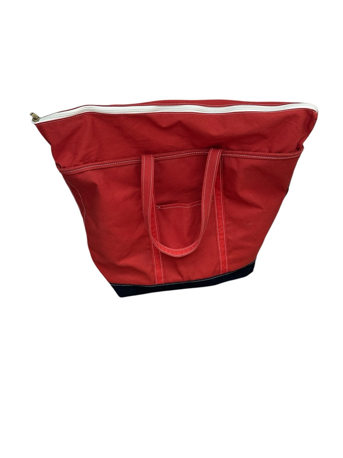 Vintage LL Bean Nautical Red Black Extra Large Canvas Boat & Tote Bag