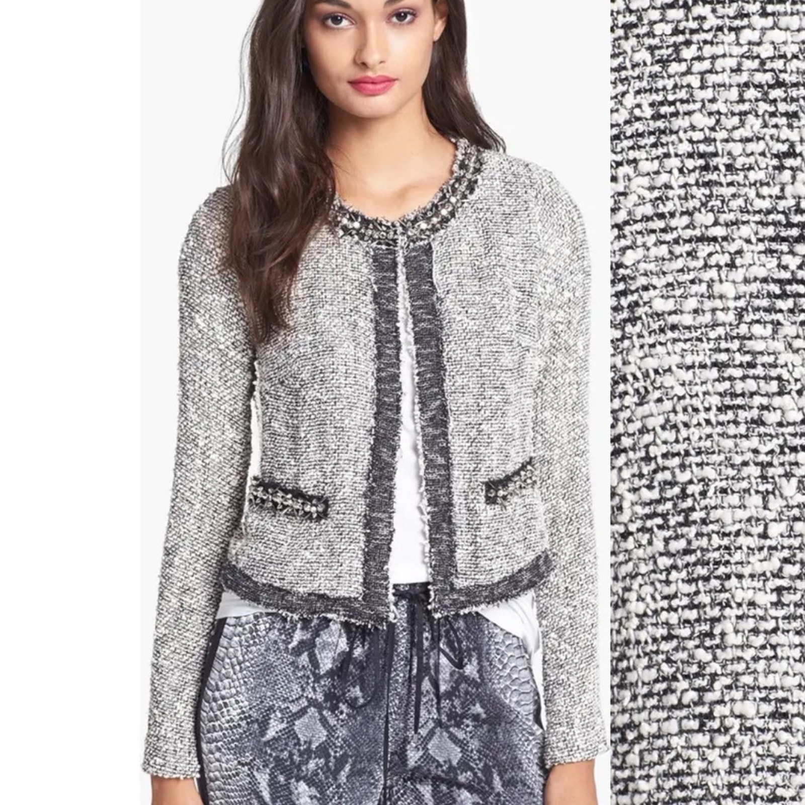 Mac & Jac embellished tweed jacket
