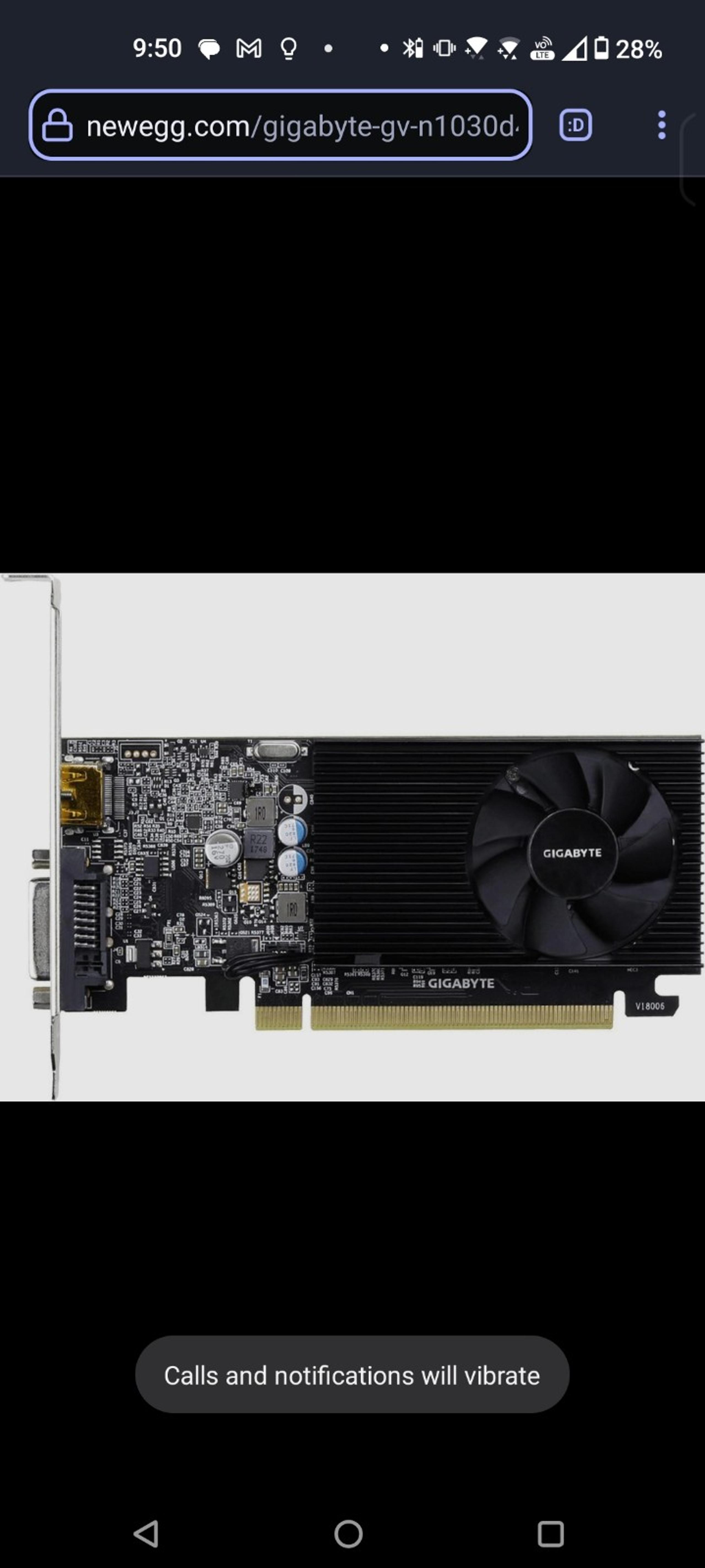 GIGABYTE GeForce GT 1030 D4 2G DirectX 12 GV-N1030D4-2GL Graphics Card