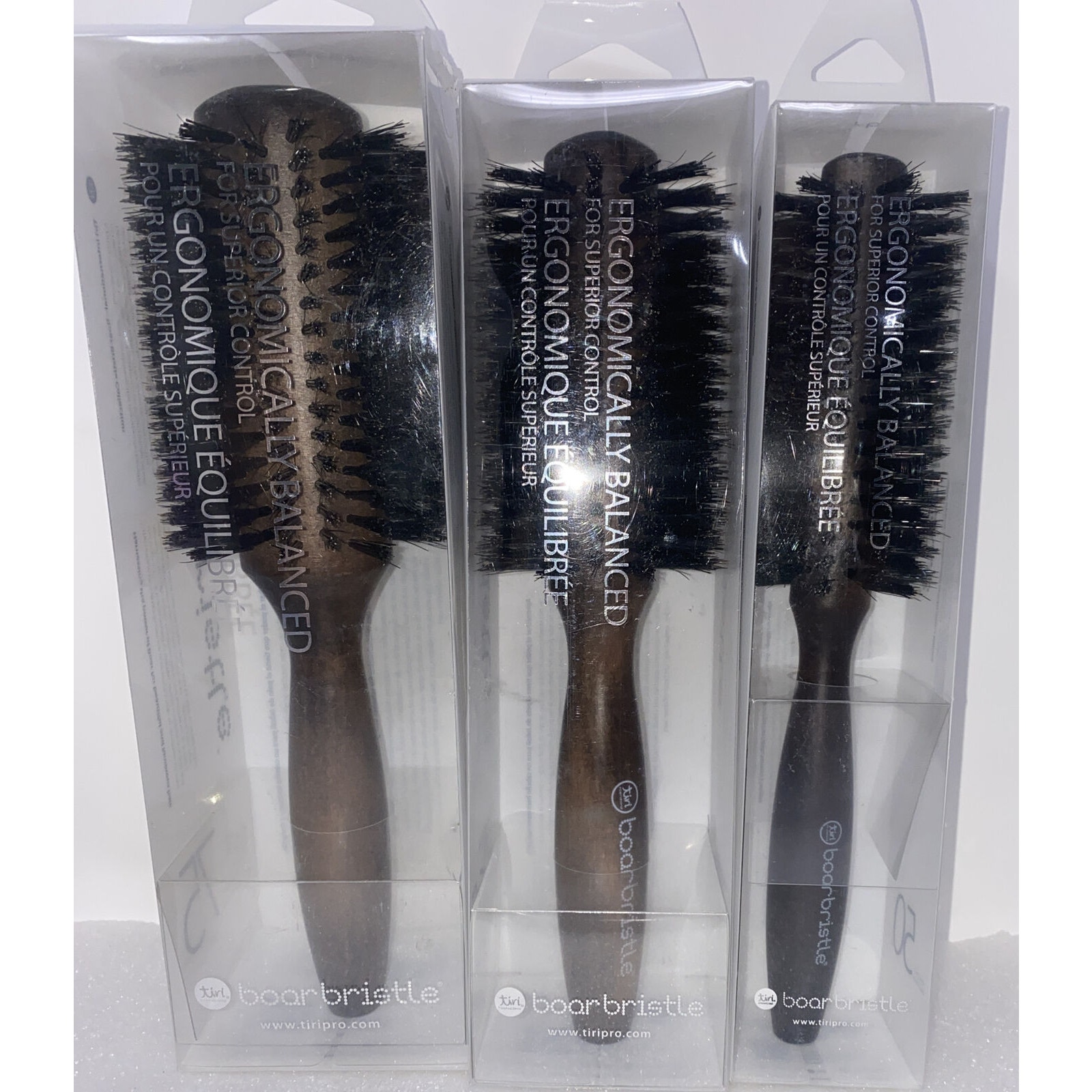 Tiri Detangling Bamboo Brush with Boar Bristles Professional 3 Sizes RV 120