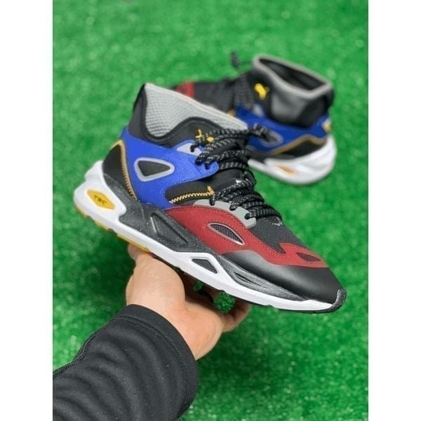 Puma TRC Blaze Mid Mens Casual Shoes Black Blue NEW/Sz 9/386164-02