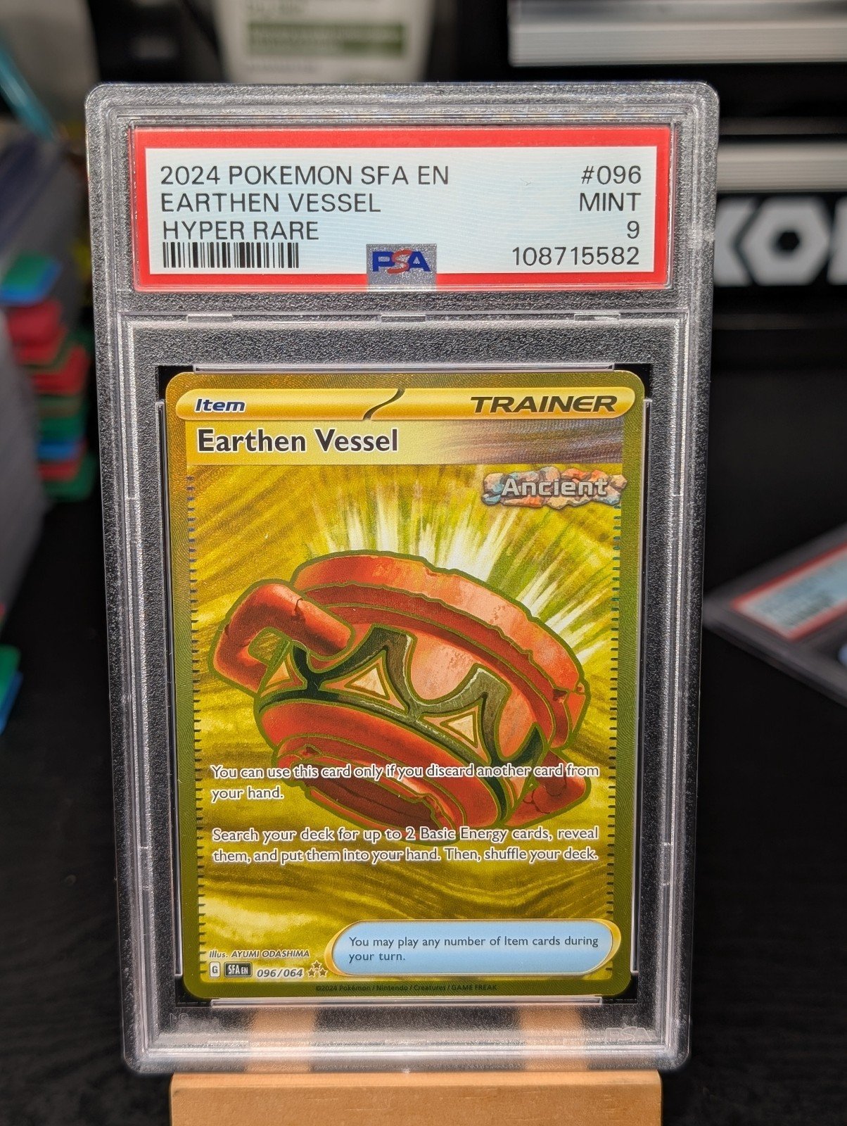 PSA 9 Earthen Vessel 096/064 Gold Secret Rare Shrouded Fable Pokemon TCG 096/064
