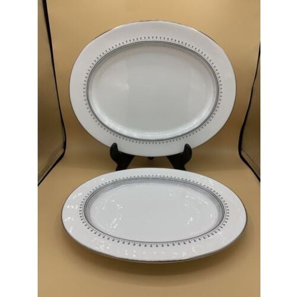 Spode china FAIRFAX Y7923 pattern Oval Meat Serving PLATTER set Of 2 15 &13’’
