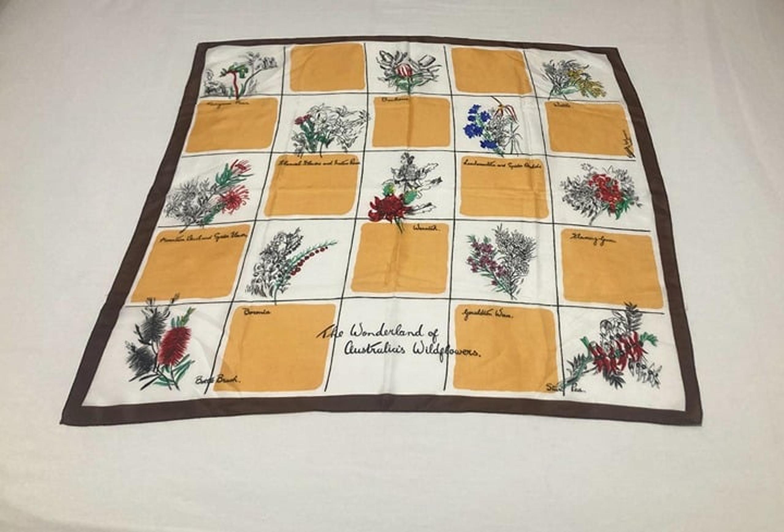 Vintage Wonderland of Australia's Wildflowers Scarf Francois By Heil Australia