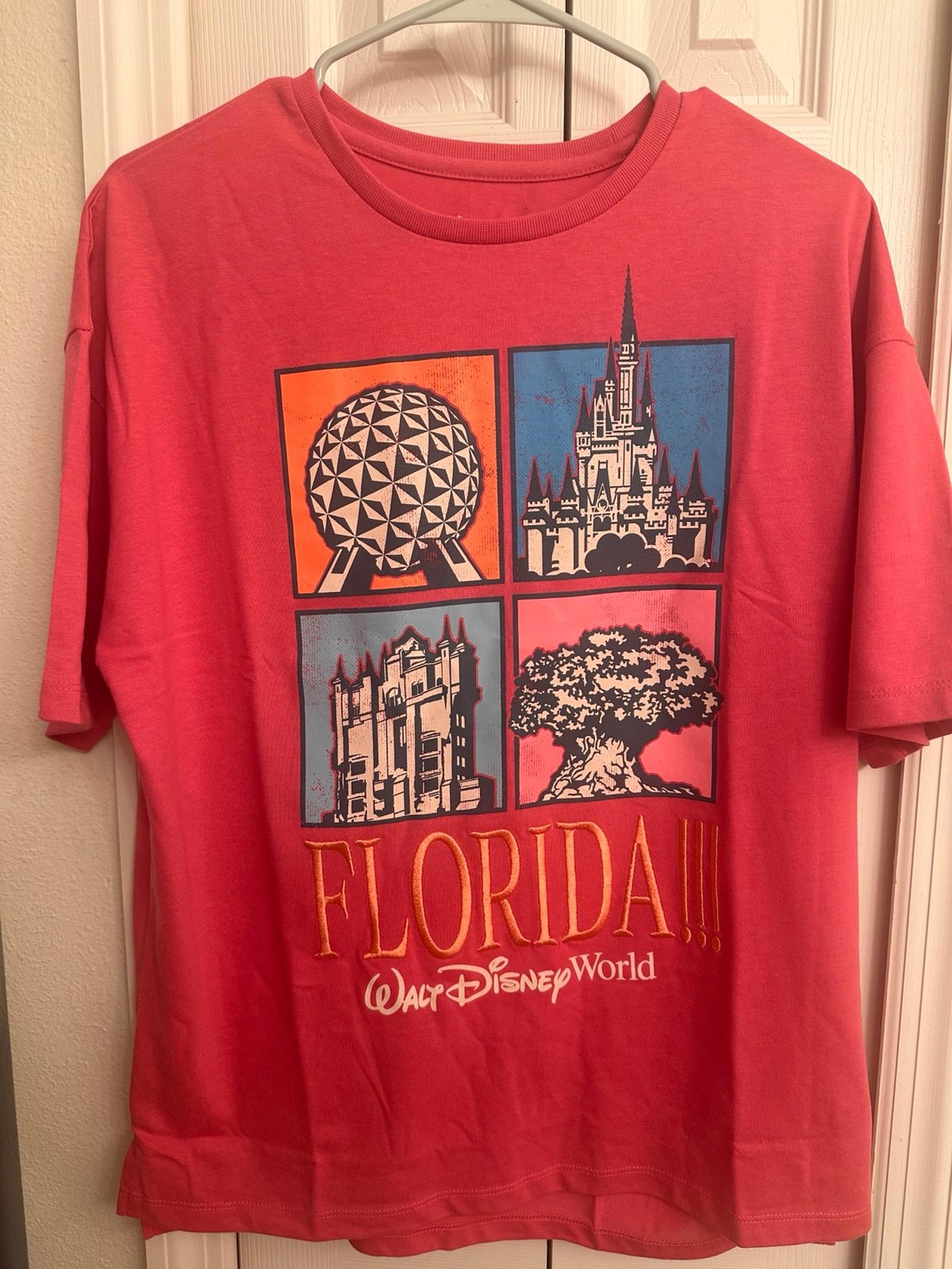 2025 Disney Parks Park Icons Eras Style Florida!!! Viral Pink Adult Shirt Small