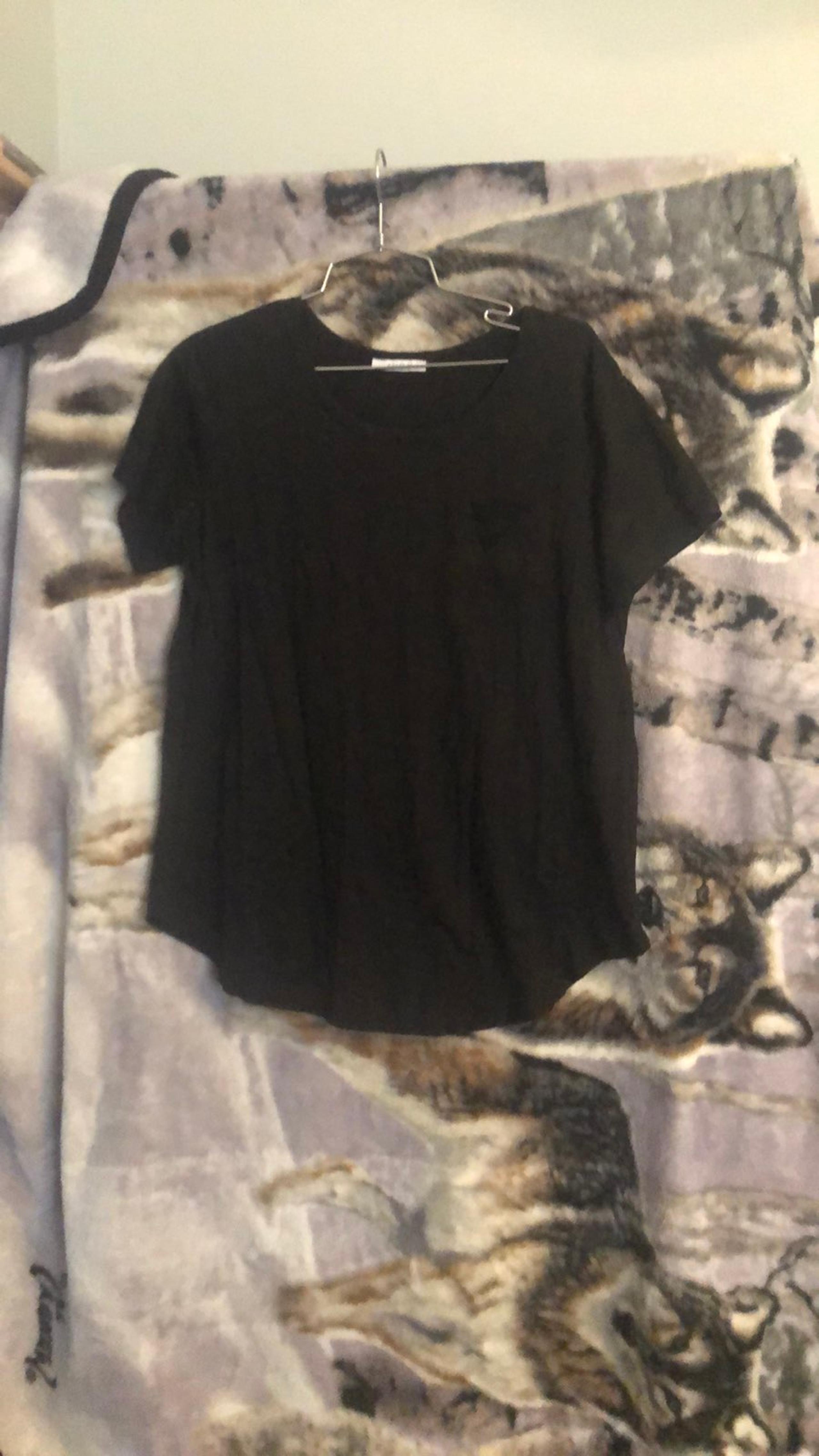 Lot of 2 Avon Juniors Size large grayish purple and black formal tees NWOT