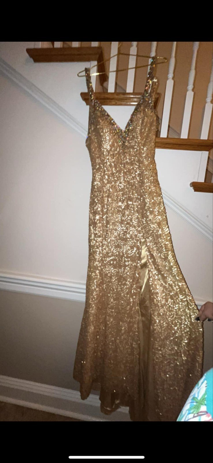 Gold prom dress