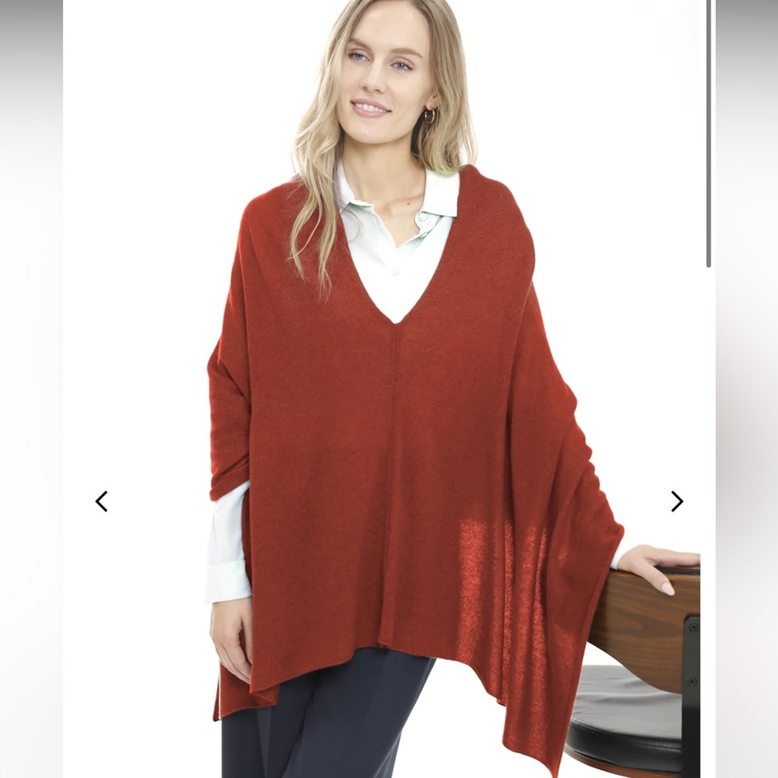 In Cashmere August Rust Cashmere Poncho