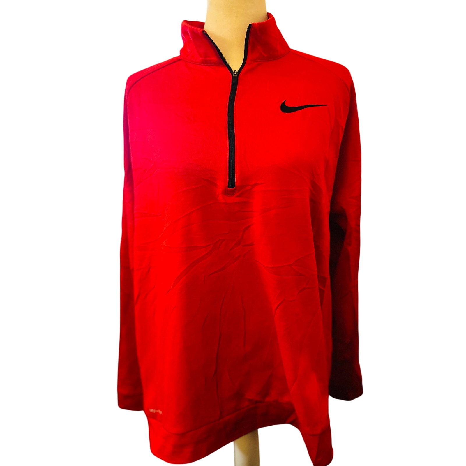 Nike Dri-Fit Quarter Zip Pullover, Red, Men's Size Large