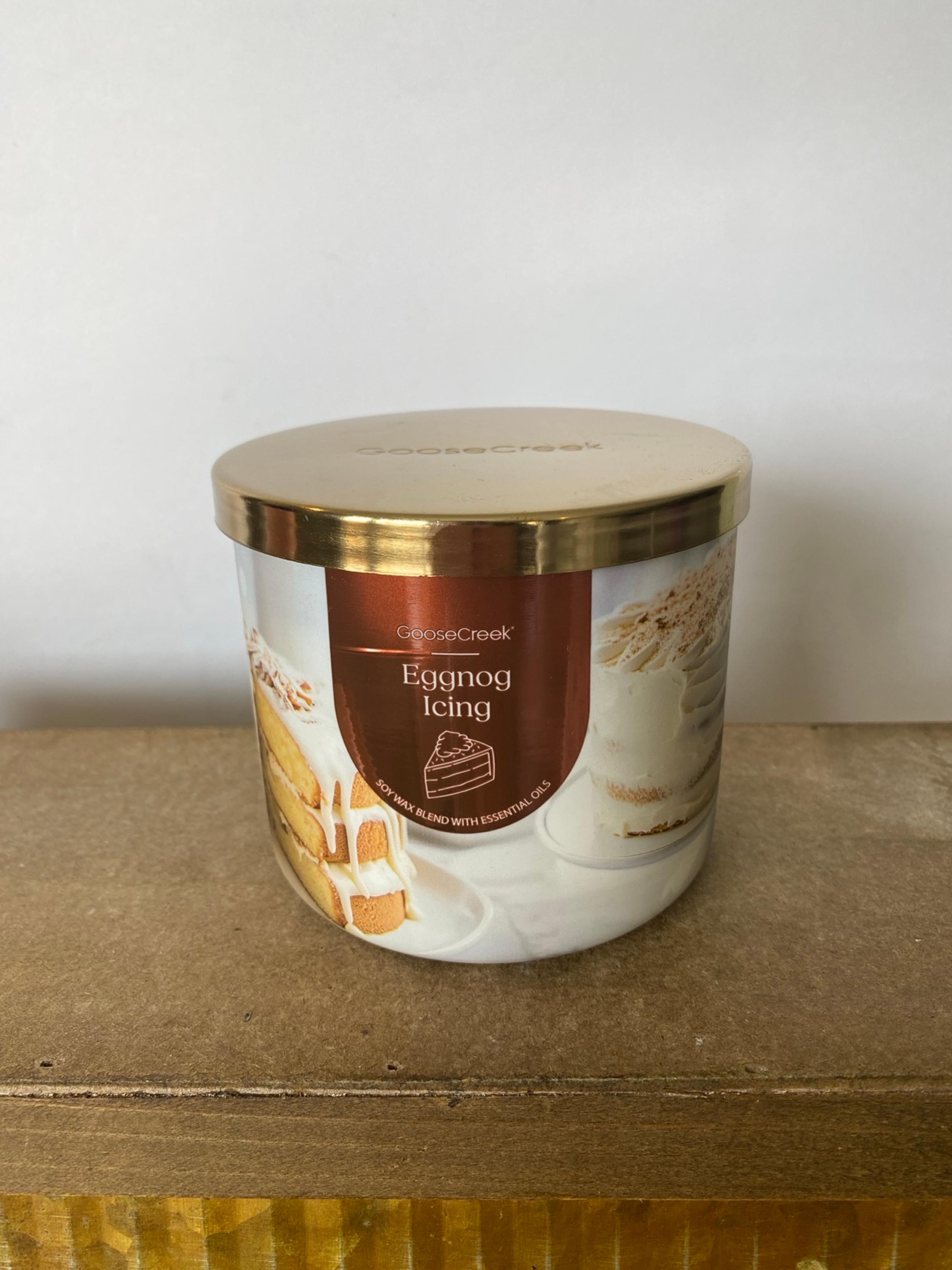 Goose Creek Eggnog Icing (Cinnamon, Caramel) 3 wick Candle w/Essential Oils