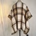 Woolrich Womens Reversible Plaid Sweater Wrap One Size Preppy Cozy Modern Soft
