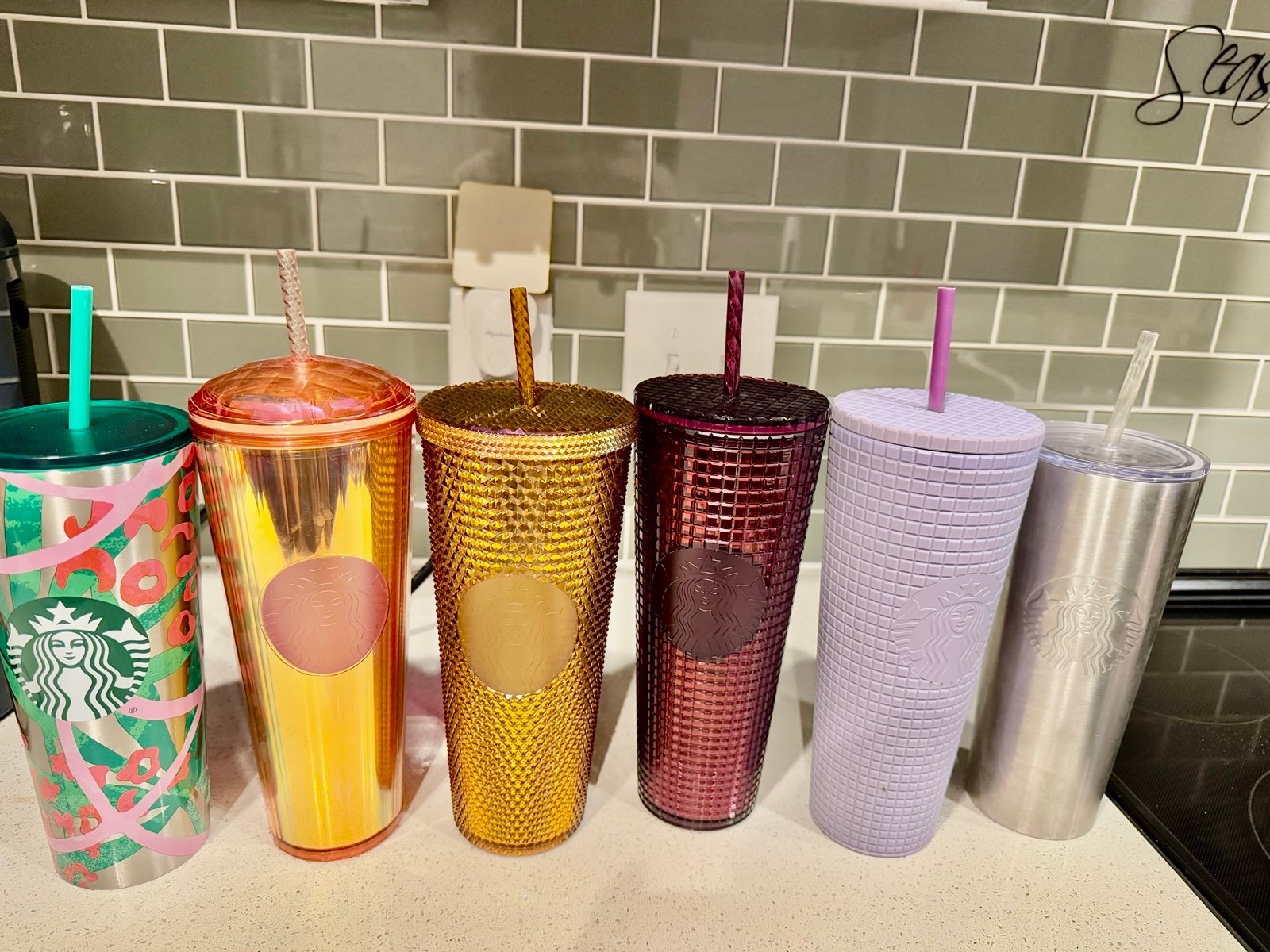 Lot of starbucks tumblers. gently used, but straw can be replaced (;