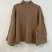Mud Pie Women's Long Sleeve Eve Cable Knit Sweater Camel Size Medium