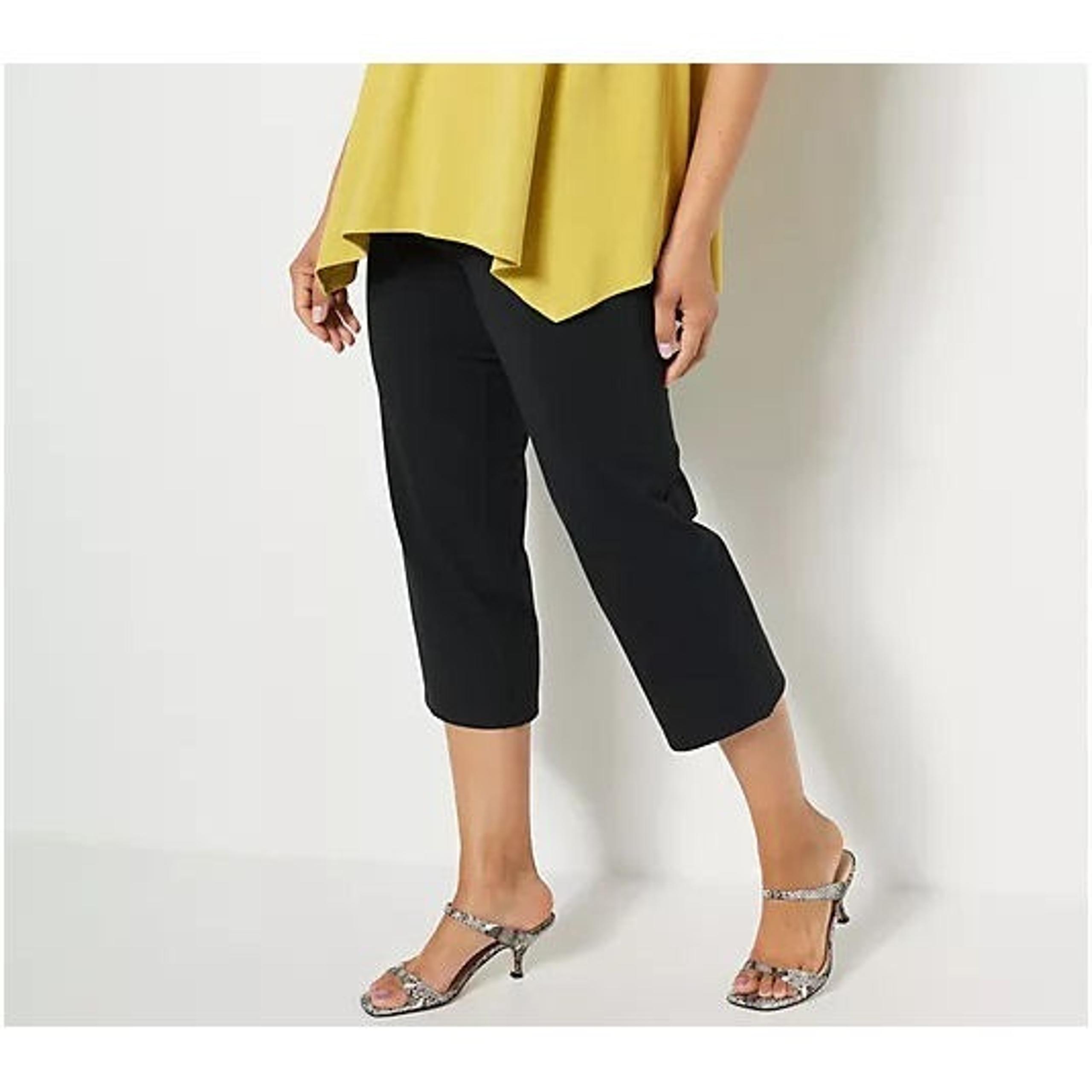 Women with Control TUMMY CONTROL Pants Size 4X PULL ON Crop HIGH RISE Stretch