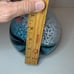 Large Hand Blown Murano Glass Turquoise Blue White Black Penguin Figurine