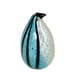 Large Hand Blown Murano Glass Turquoise Blue White Black Penguin Figurine