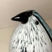 Large Hand Blown Murano Glass Turquoise Blue White Black Penguin Figurine