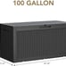 100 Gallon Waterproof Large Resin Deck Box