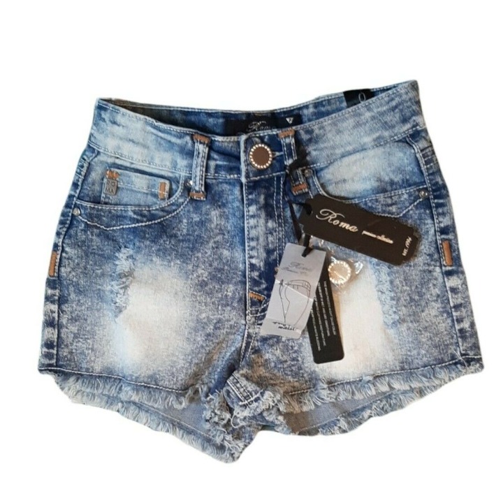 Roma Premium Size 0 Skinny Blue Denim Short Shorts Acid Wash XS