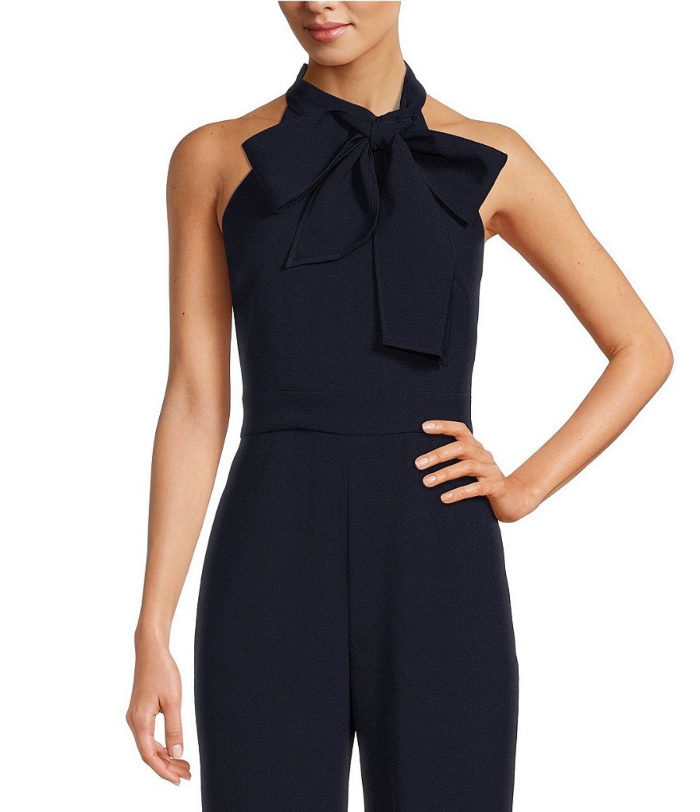 NWT Vince CamutoSleeveless Bow Tie Mock Neck Jumpsuit Size 0P