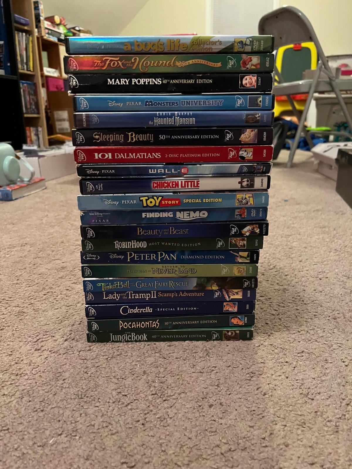 Lot of 20 Disney DVDs. Some are rare editions and include Blue Rays!