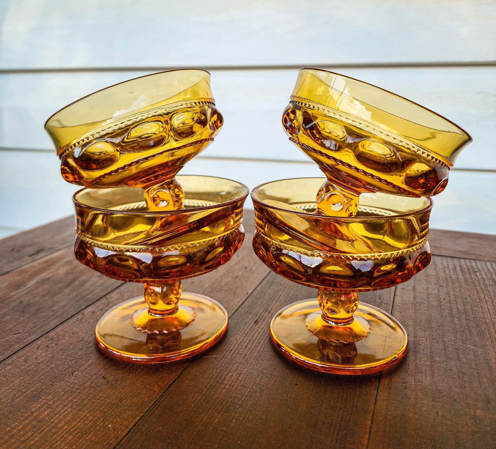 Antique Amber Goblets