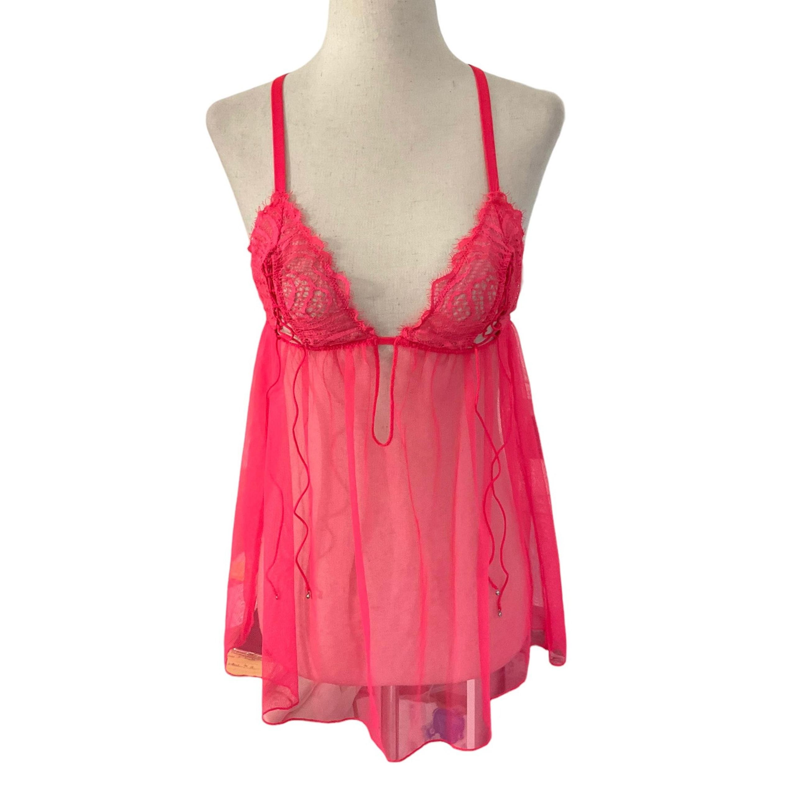 Victoria's Secret Pink Lace Mesh Sleepwear Women's Size Small | 51-18