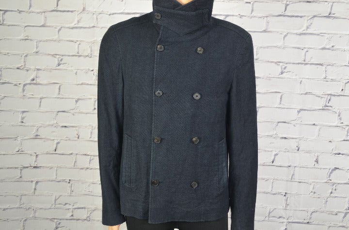 Mens All Saints Damask Peacoat Jacket size 38