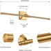Dimmable Gold Vanity Light 360° Rotatable Bath Lighting Fixture 30 inches