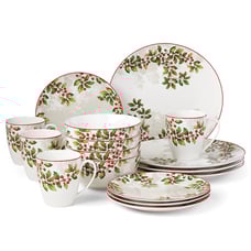 LENOX Holly Knoll 16 Pieces Set Christmas Holiday Dinnerware China NEW